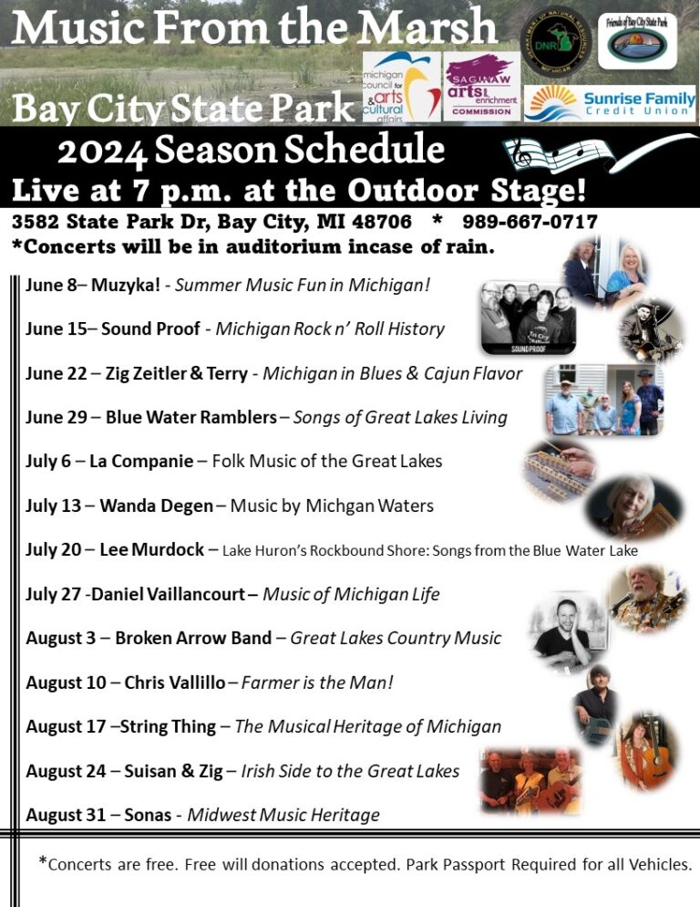 Music from the Marsh 2024 season schedule flyer