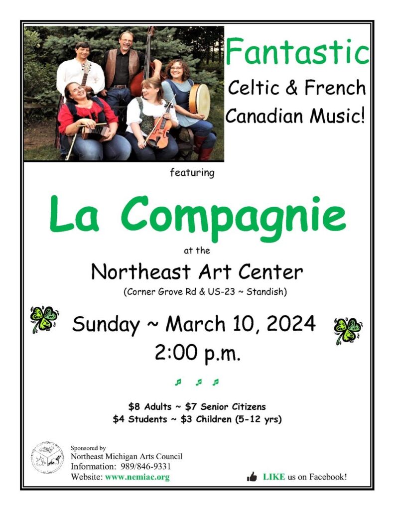 Concert flyer for La Compagnie at Northeast Art Center March 2024